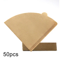 Cone Coffee Filter Disposable 50 Count Unbleached Natural Paper Filters 1-2 Cups For Pour Over and Drip Coffee Maker
