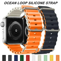 Original Strap for Apple Watch Ultra 2 Band 49mm 45mm 41mm 44mm 40mm 42mm 45 44 mm Sport Bracelte IWatch Series 9 8 7 6 se Bands