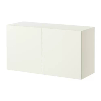 BESTÅ 層架組附門板, 白色/lappviken 白色, 120x42x64 公分