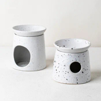 Terrazzo Pattern Essential Oil Burner Ceramic Candle Holder Fragrance Wax Melt Aromatherapy Aroma Burners For Home Decor Spa