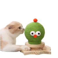 實木轉盤耐磨貓抓球(劍麻球 貓抓板 益智玩具 貓咪 寵物用品)