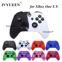 IVYUEEN for Microsoft Xbox One X S Slim Controller Silicone Skin Protection Case with Analog ThumbSticks Grip Cap Gamepad Cover