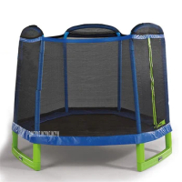 CY-7 ft Indoor Safety Net Spring Children's Trampoline Early Education Entertainment Bouncing Jumping Bed Hexagon Bounce Bed