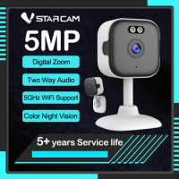 Vstarcam New 5MP HD Camera 5GHz WiFi Two Way Audio Baby Monitor Mini Indoor CCTV Security Camera AI Human Detection Video Camera
