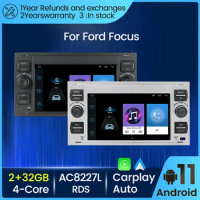 2 DIN Carplay Android 11 Car Radio Stereo GPS For Ford Mondeo S-max Focus C-MAX Galaxy Fiesta transit Fusion Connect kuga 2DIN