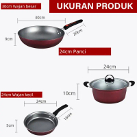 Gm Bear Wajan Set Panci Teflon 1 Set 3 Pcs 1042-Panci Teflon Set 3 Pasti Promo