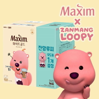 【最新LOOPY聯名款】 韓國 Maxim白金三合一 附LOOPY 露比小海貍小夜燈 (11.7g×210入/盒) Maxim隨身包 沖泡咖啡 maxim奶香咖啡