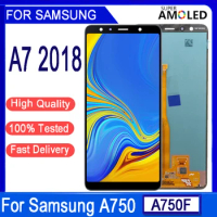 Super AMOLED 6.0'' AMOLED LCD For samsung A7 2018 A750 SM-A750F LCD Display With Touch Screen Assembly Part For samsung A750