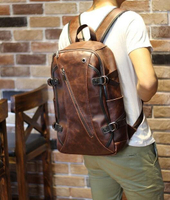 FINDSENSE Z1 韓國 時尚 潮 男 復古皮質 斜拉鏈 休閒 旅行包 電腦包 學生包 書包 後背包 雙肩包
