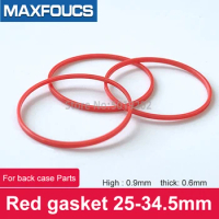 Red Gasket 0.6mm Thick 25-34.5mmO Ring Fits Watch Case Back For TISSOT 1853 Lelode Seastar PRX Repair Watches Spare Parts ,1pcs