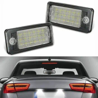 2PCS Error Free Car LED License Plate Light 18pcs SMD LED White Canbus Light Lamp Signal Lamp for Audi A3 A4 S4 B6 B7 A6 A8 Q7