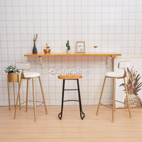 吧臺桌 牆上吧臺實木隔板長條家用書桌椅組合壁掛置物架掛牆摺疊吃飯桌