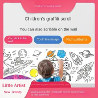 Sticker Gouache Art Graffiti Scrolls Color Filling Sticker Watercolor Paper Children's Drawing Scroll Blank Coloring Sticker