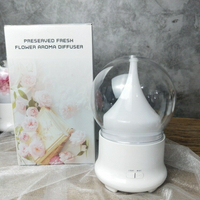 【空機不含花】手工製作diy永生花香薰機補水加溼器七彩永生花香薰夜燈DIY永生花水氧機 電源適配器默認美規