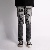 The Don's House Arteesan Denim ROCKSUCKS RIPPED - Celana Panjang Jeans Washing Sobek Slim Fit Pria W