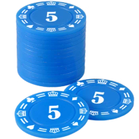 100 Pcs Plastic Poker Chips Set Bingo Casino Texas Dice Entertainment Chip Set Digital Blackjack Coins for Fun Family Party