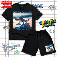 (BISA COD) Setelan Anak Kaos Celana Pendek Anak TRALALELO TRALALA  Free Nama / Set Kaos Celana Board