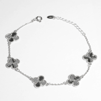 SILVARA Silver Ophelia Clover Bracelet Sterling Silver S925 - Gelang Wanita Perak S925