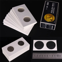 50pcs các tấm bìa trắng mới 2x2 Mylar Coin có giá đỡ hộp lưu trữ