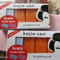 sabun kojie san pemutih wajah 1 paket isi 6 pcs gratis kotak sabun Semua Jenis Kulit Mencerahkan