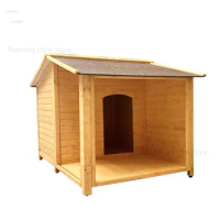 Large Dog Kennels Rainproof Sunscreen Dog House Outdoor Dog Houses Wooden Dog Cage Nordic Courtyard Villa Blonde Teddy Dog House