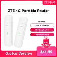 2023 NEW Original Unlocked ZTE MF833V MF833U1 USB Dongle 150 Mbps Wireless 4G LTE Modem MF833 Global Universal Network Card