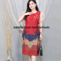 Dres Terbaru Atasan wanita Kombinasi Brokat Batik Solo Panjang Casual