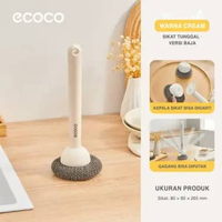 ECOCO Rotatable Long-Handled Brush (Hard Bristles / Steel Wire) - Sikat Panci & Lantai / Sikat Pembe