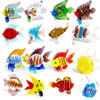 招財彩色琉璃魚年年有余玻璃動物新居樣品房桌面擺件創意魚缸裝飾