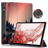 For Samsung Galaxy Tab S9 Plus Case 12.4 Folding Stand Hard PC Back Magnetic Book Cover for Samsung Galaxy S9 Plus Tablet Case