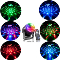 LED Disco Light Colorful Stage Lights RGB Sound Activated Rotating Disco Ball Party Atmosphere Lights LED Projector Strobe Lamp