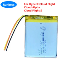 Wireless Headset Battery 3.7V 1800mAh PL644050 for HyperX Cloud Flight, Cloud Alpha, Cloud Flight S