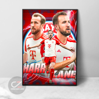 Khung tranh poster siêu tiền đạo Harry Kane Bayern Munich, Tranh tráng gương cao cấp.