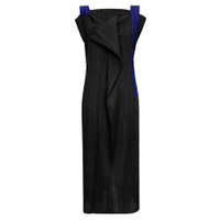 6388 One Size (45-75kg) Spring Summer Comet Origami WomenS Pleated Color Block Strap Sleeveless Dres