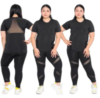 Setelan olahraga model T shirt Kombinasi tile Jumbo-Legging kombinasi tile 7/8 Jumbo