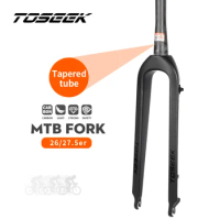 TOSEEK Bicycle MTB Fork Full Carbon Tapered Tube Disc Brake Fork Bike Hard Fork Light Weight Bike Fork For Bicycle