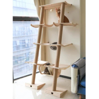 Brand New Cat Climbing Frame Multilevel Wooden Cat Tree Tower Sisal Rope Cat Scratching Posts And Cat Beds Cat Climbing Toys