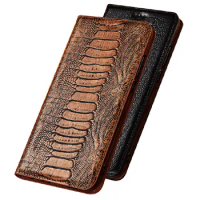 Ostrich claw genunine leather magnetic phone case for Motorola Moto edge Plus/Motorola Moto edge S phone bag with kickstand capa