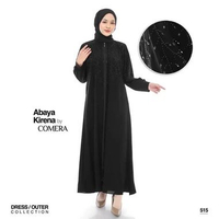 Abaya Yasmin ~ Abaya Kirena Gamis Turkey Hitam Jetblack Payet Dress Outer Lebaran Pesta Kajian Umroh