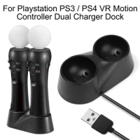1PC Non-slip Rubber Pad Dual Charger Dock for PS3 / PS4 VR Motion Controller Playstation Move Controller Charging Station Stand