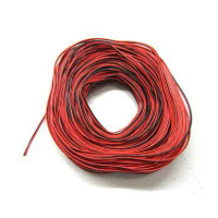 [S193] 5m dây điện đôi đỏ đen cuộn 100% dây 2 pin 26 AWG vỏ PVC