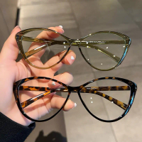 COD Cat Eye Kacamata Anti Radiasi / Frame Kacamata Lensa Flat / Gaya Leopard Retro Korea Fashion Wan
