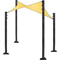 Sun Shade Sail Pole - 9Ft Outdoor Sunshade Sail Post Support Awning Canopy Heavy Duty Metal Pole Kit for Patio Garden Deck (4)