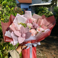 Buket hijab + bunga artificial Kado Ultah Kado Bestie Kado Wisuda Kado Anniversary
