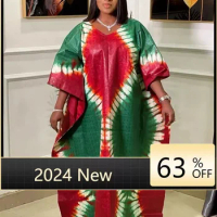 2024 The New Printed Riche African Long Dresses Large Size Clothing Dashiki Robe For Femme Daily Party Clothing Evening Gowns