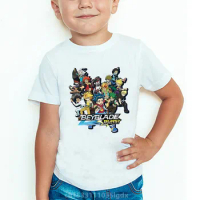 Beyblade Burst Evolution Cartoon Print Boys T-shirts Summer Short Sleeve Kids T shirt Toddler Baby Girls Clothes Children Tops