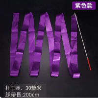 健身用品 運動健身彩帶棒【2米紫色彩帶-帶桿】 