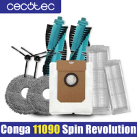 Compatible For Cecotec Conga 11090 Spin Revolution Replacement Spare Parts Accessories Main Side Brush Hepa Filter Mop Dust Bag