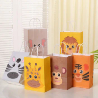 Lovely Tiger Bear Rabbit Ear Bag Biscuit Snack Plastic Chocolate Candy Gift Bag Dessert Baking Birthday Party Decoration supply