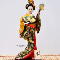 Boneka Jepang Geisha Jepang Sosok Sutra 12 Inci Model Penampilan Musim Dingin